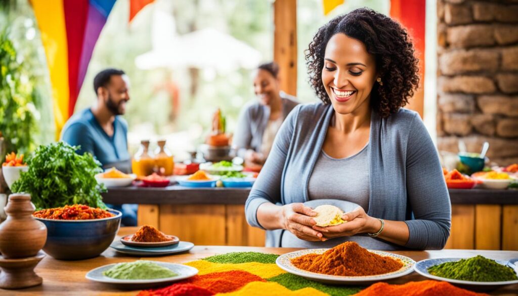 enjoying Ethiopian food during pregnancy