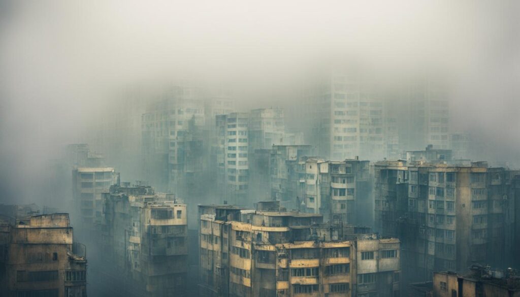 foggy street in Addis Ababa