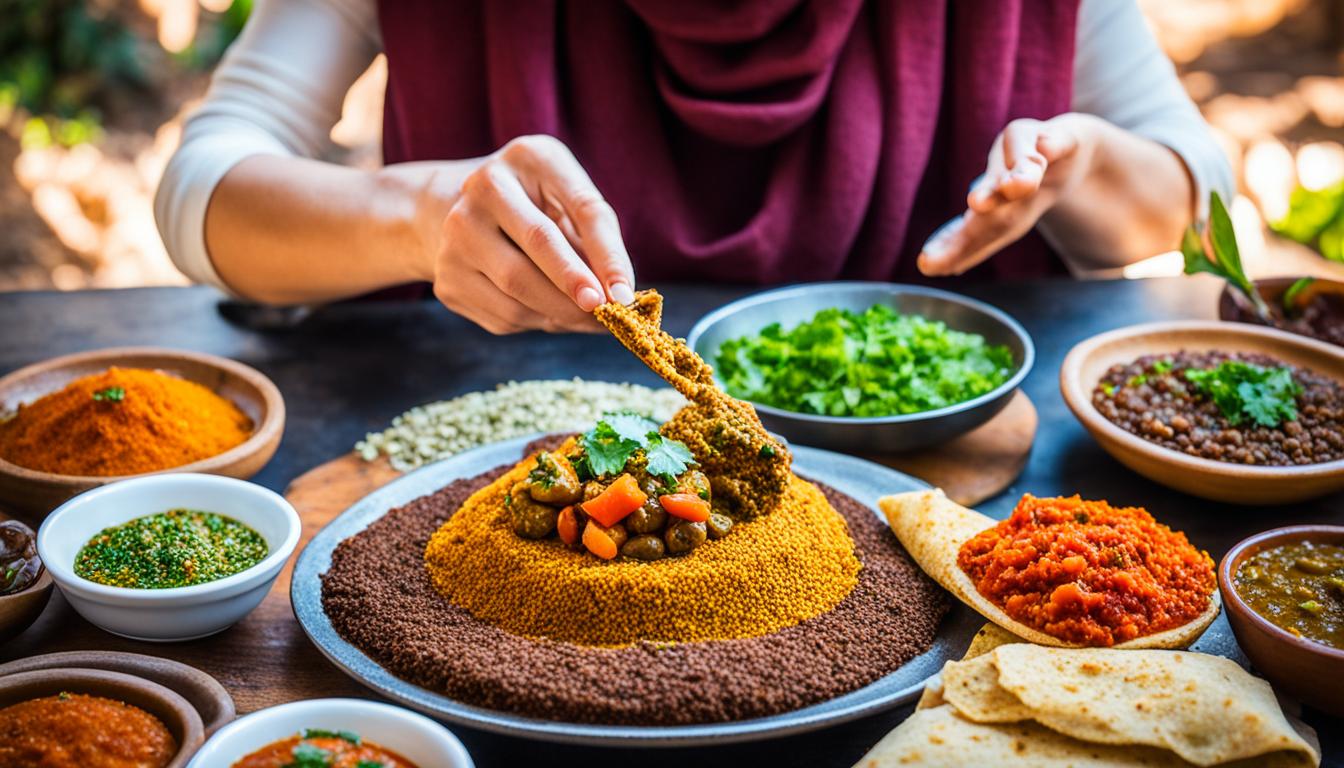 what hand do you eat ethiopian food with