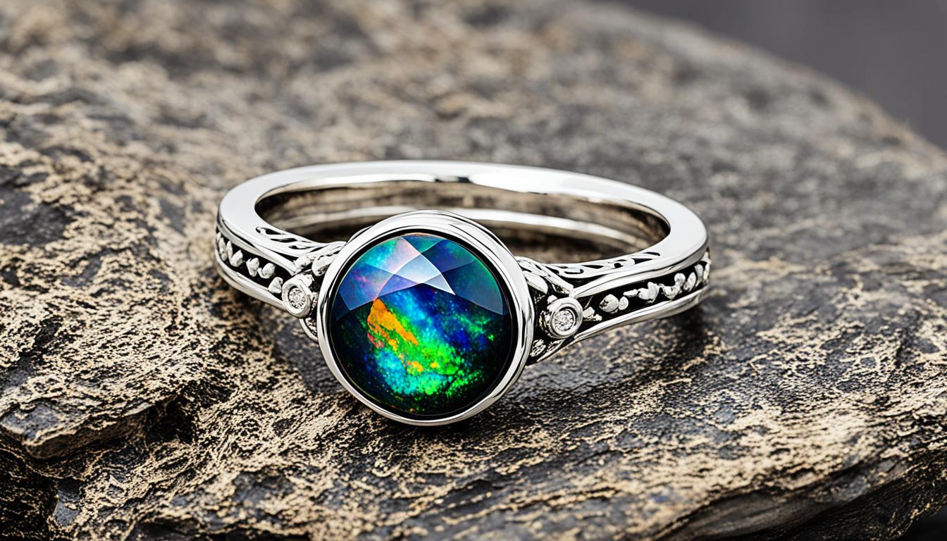 Ethiopian Black Opal Silver Ring
