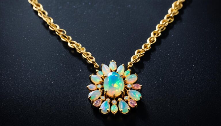 Ethiopian Opal Necklace Gold