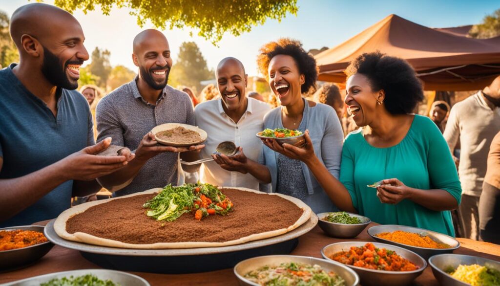 Ethiopian communal dining