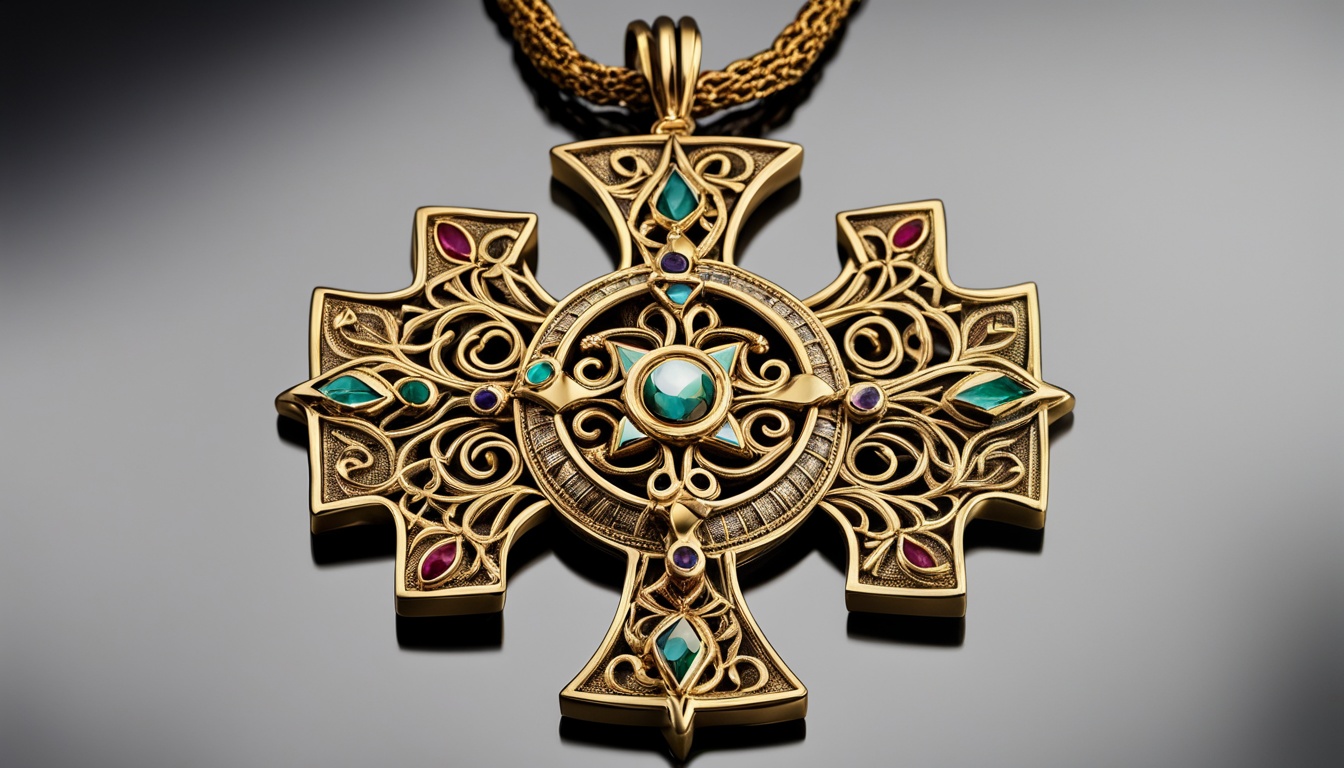 Gold Ethiopian Cross Pendant
