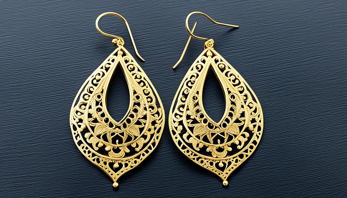 Gold Ethiopian Drop Earrings